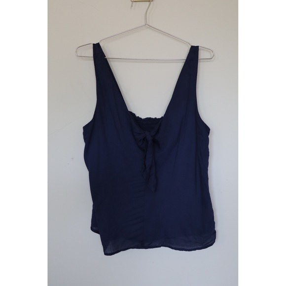 Maeve Tops - Maeve Anthropologie Navy Blue Tie Front Smocked Back Modal Tank Top Medium